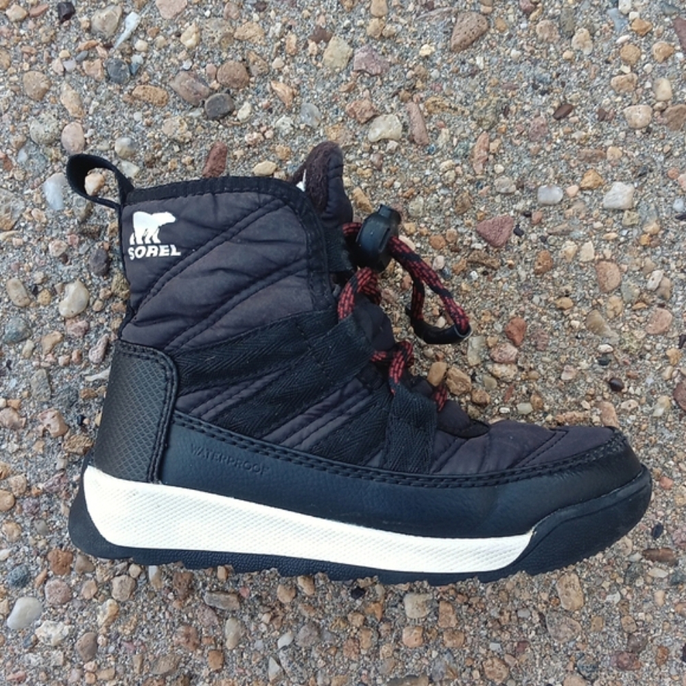 Sorel Black and White Kids Snow Boots